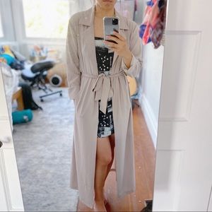 Guess Chiffon Longline Beige Trench Coat